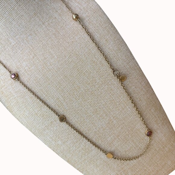 Marc Jacobs Goldtone Logo Disc Necklace With Chain Vintage - Picture 7 of 16